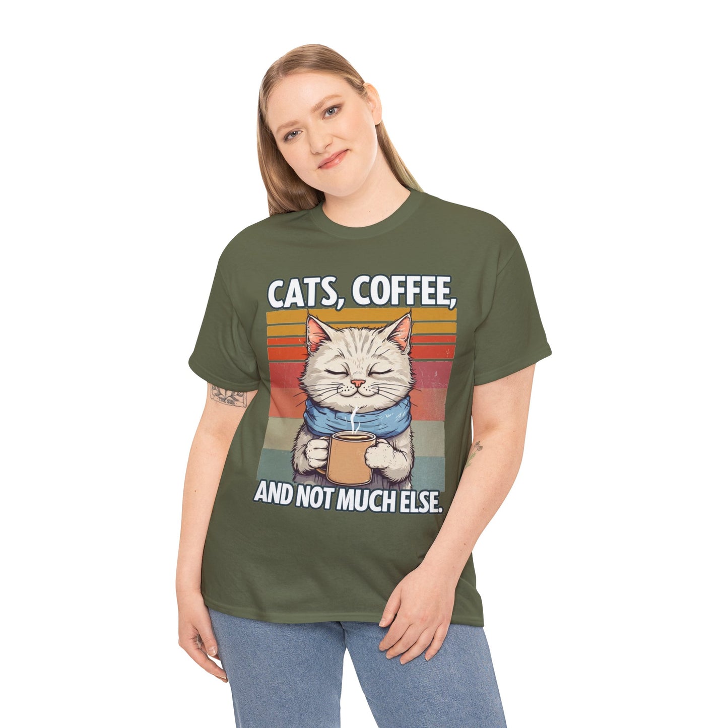 Cats, Coffee and not much else. Heavy Cotton T-Shirt