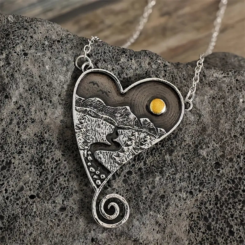 Love Mountain Heart Necklace.