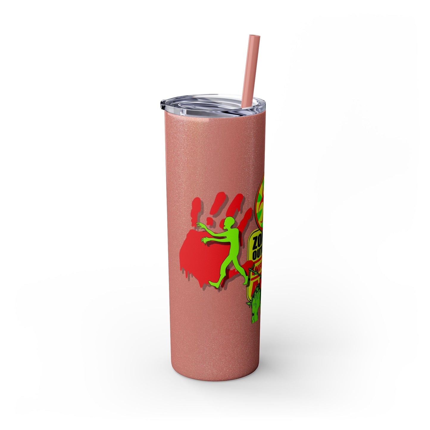 Zombie Zone. 20oz Skinny Tumbler with Straw