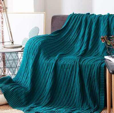 Cotton Solid Knitted Blanket