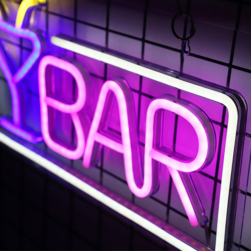 Brightly Colored Neon Bar Lights