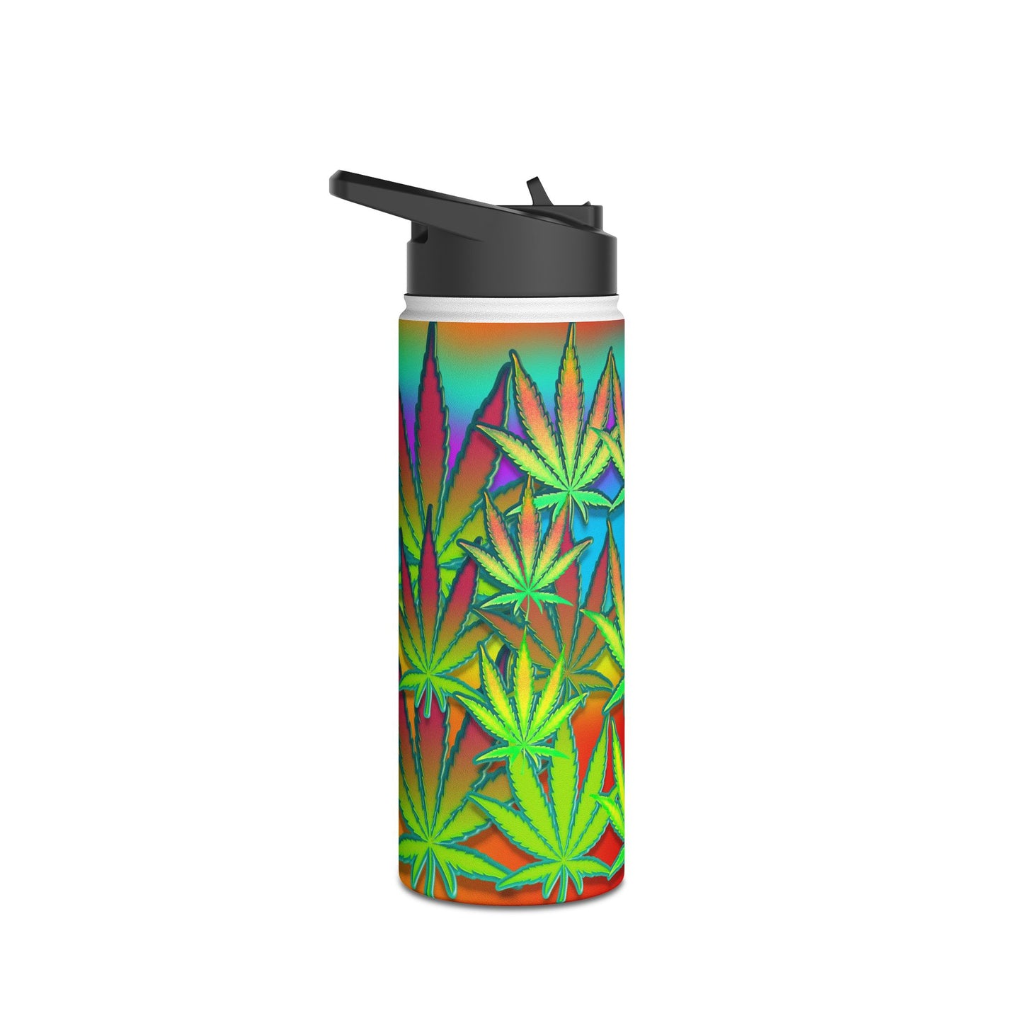 Marijuana Leaf. Stainless Steel Water Bottle