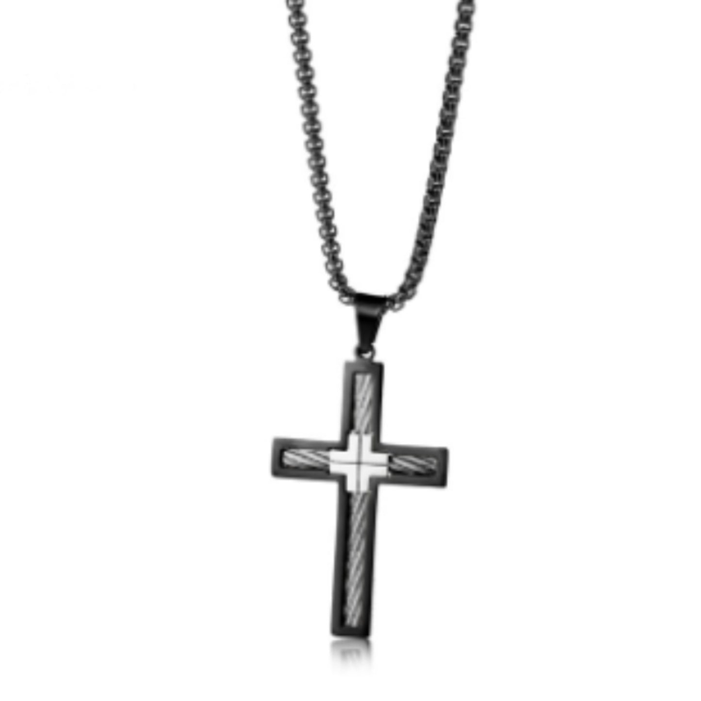 Titanium Steel Wire Cross Necklace