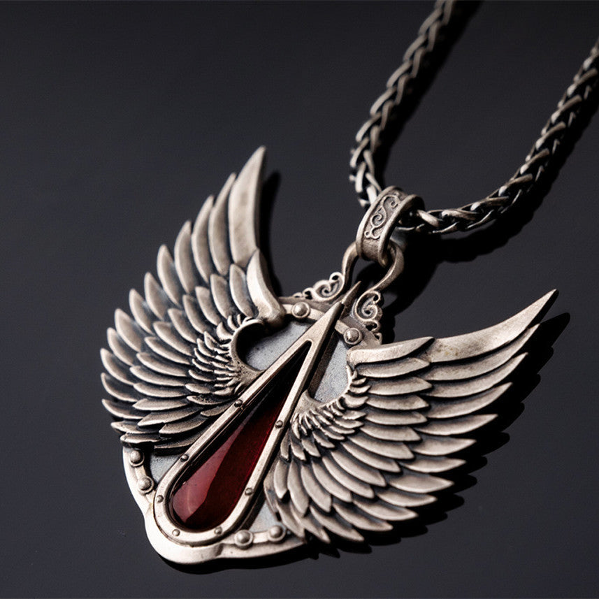 Holy Blood Wing Pendant Necklace