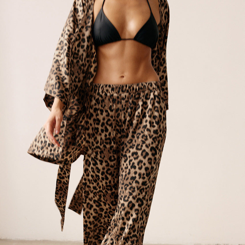 Leopard Print Loose And Breathable Pajama Set