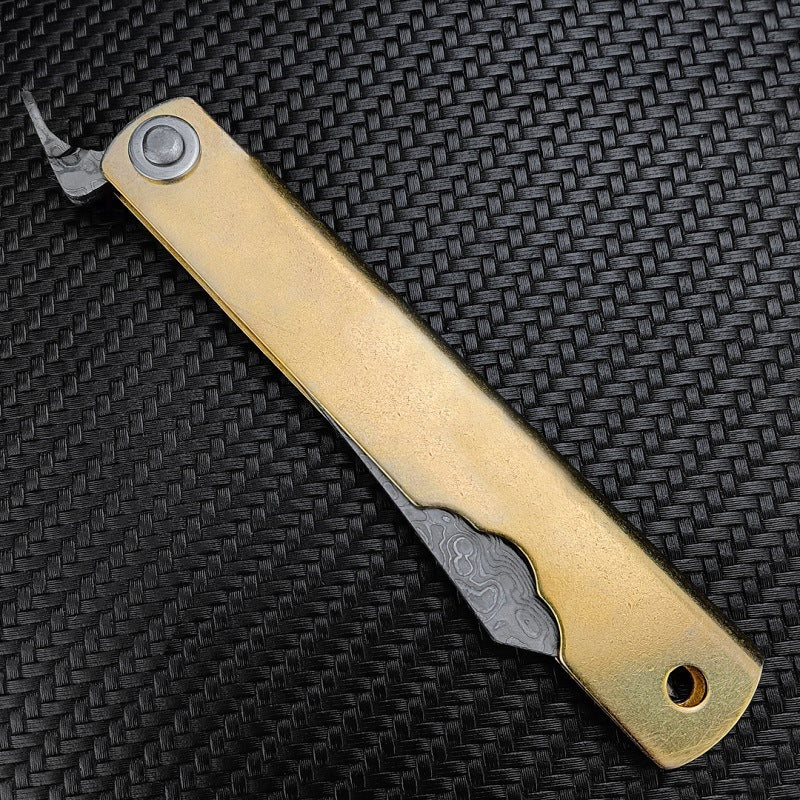 Mini Self Defense Damascus Folding Knife