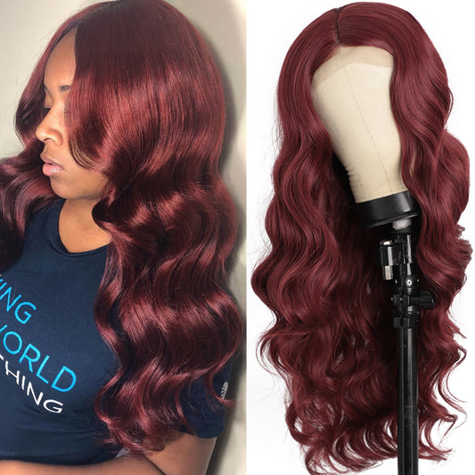 Medium Wavy Curly Synthetic Fiber Wig