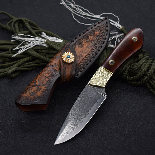 Damascus Steel Hardness Hunting Knife