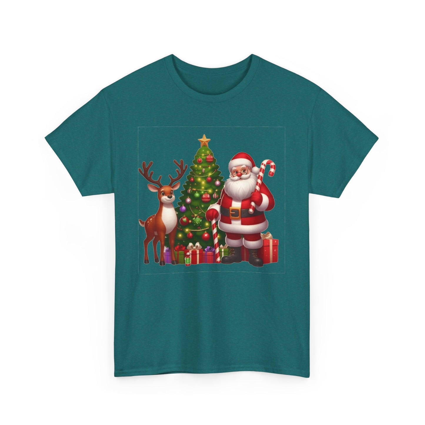 Santa Christmas Tree. Heavy Cotton T-Shirt