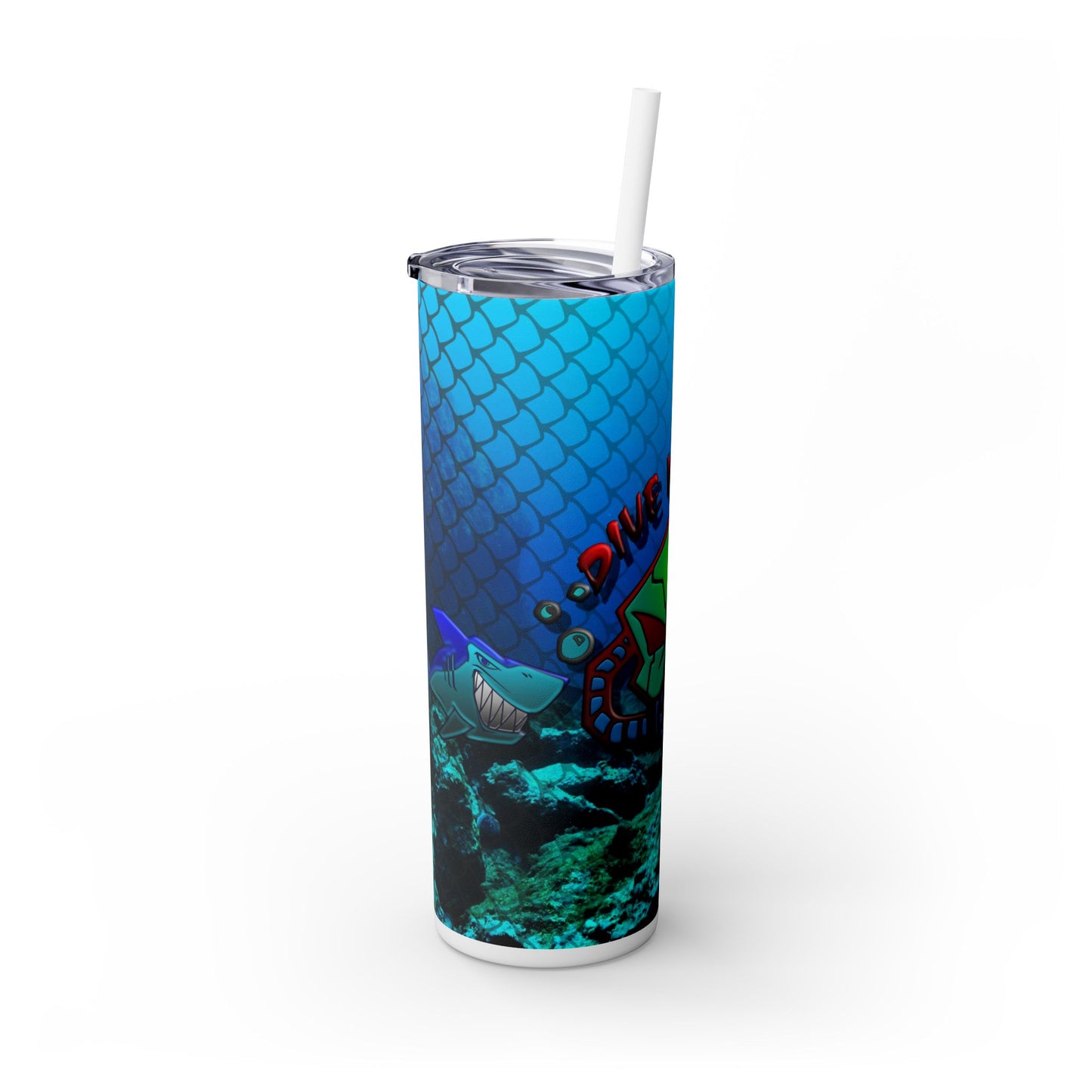 Dive Master. 20oz Skinny Tumbler with Straw