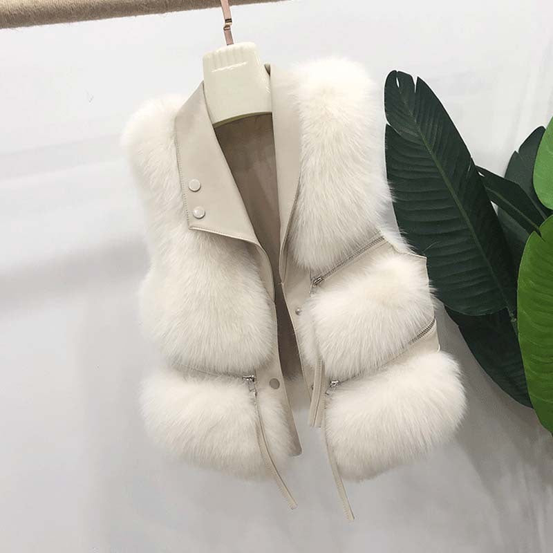 Women's Fashion Vest Fur Coat