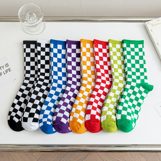 Chessboard Fashion Tube Socks