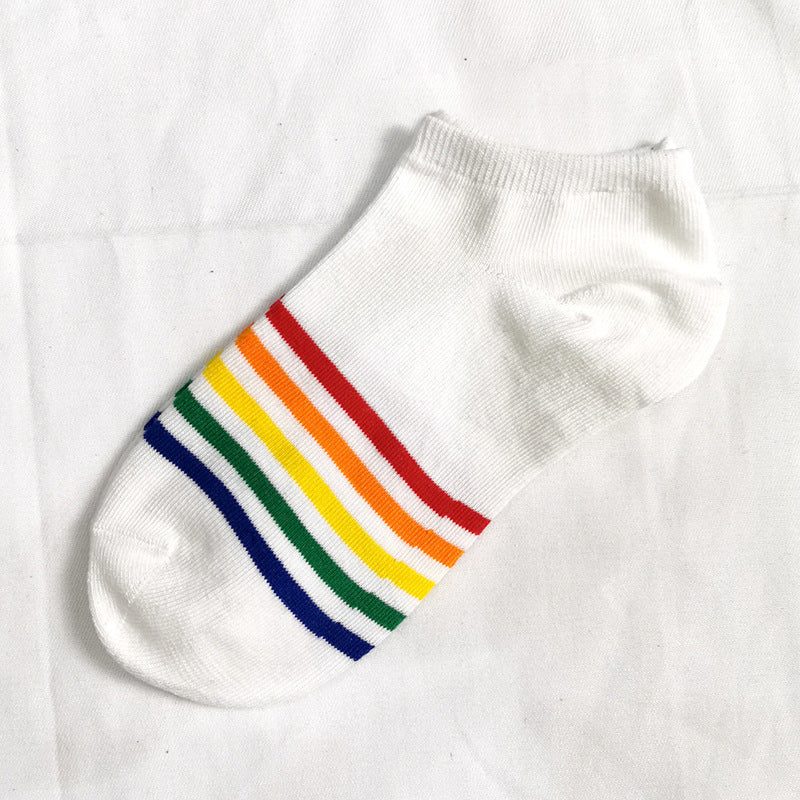 Rainbow Short Tube Low Top Socks