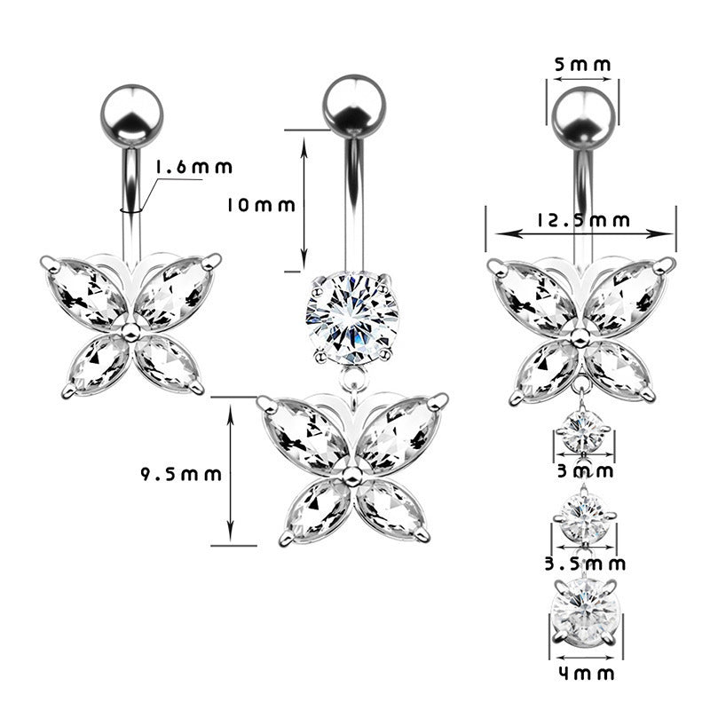 3A Zircon Navel Stud