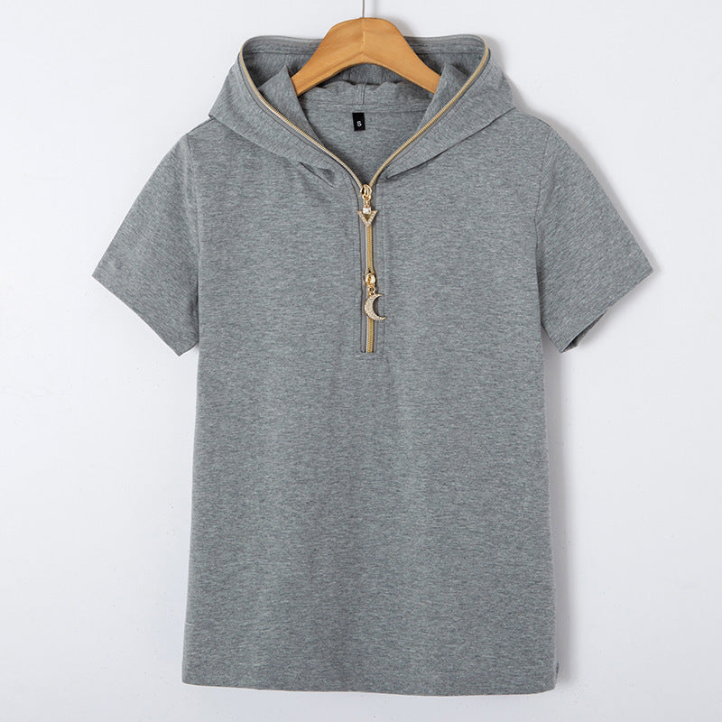 Hooded Zipper Slim Fit Hooded Shirt