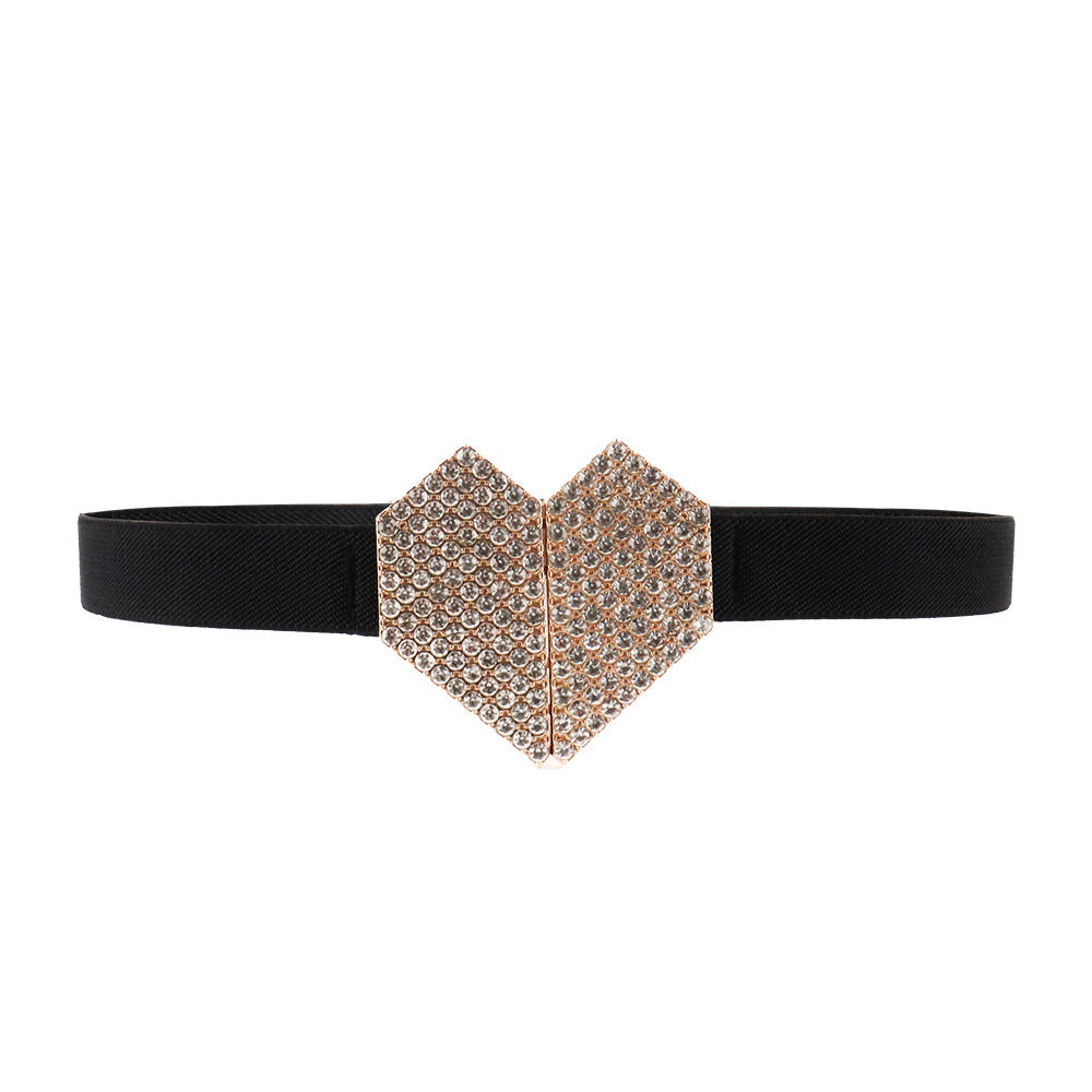 Heart Shape Rhinestone Belt