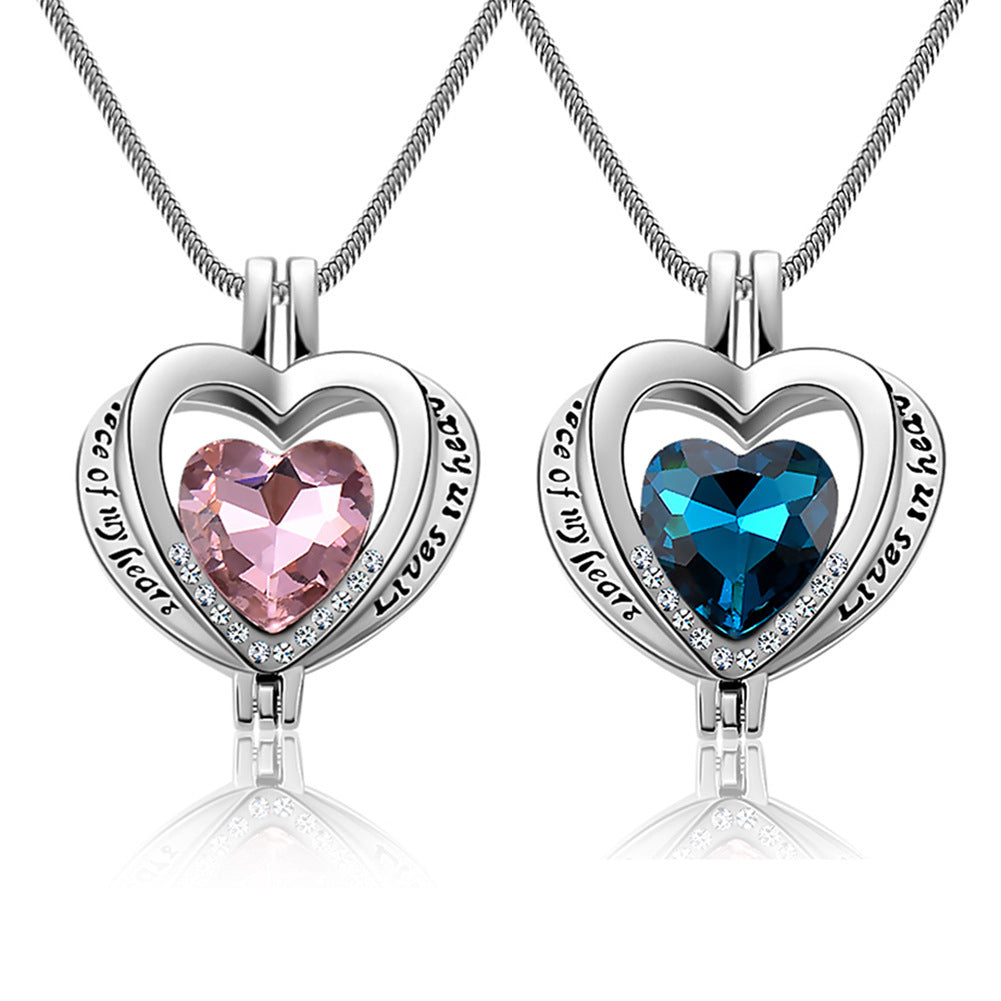 Heart-shaped Gemstone Memorial Necklace