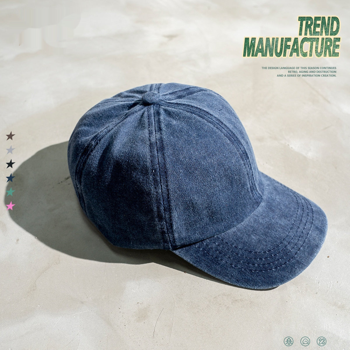 Children's Street Clothing Ins Washed And Worn Children's Peaked Cap