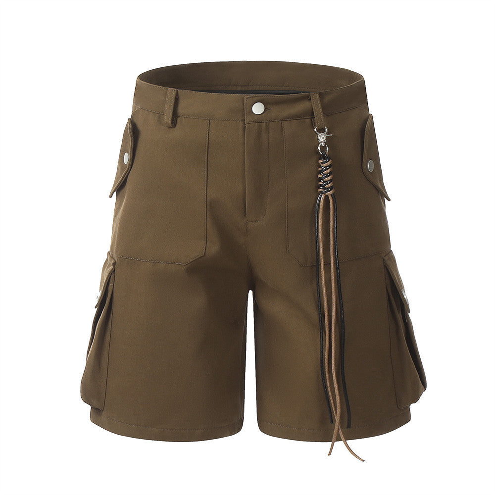 Multi-Pocket Straight Shorts