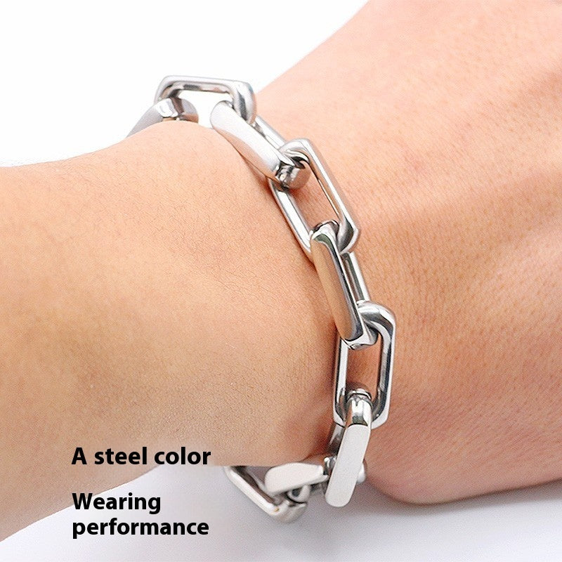 Light Luxury Stainless Steel Cuban Link Chain Bracelet