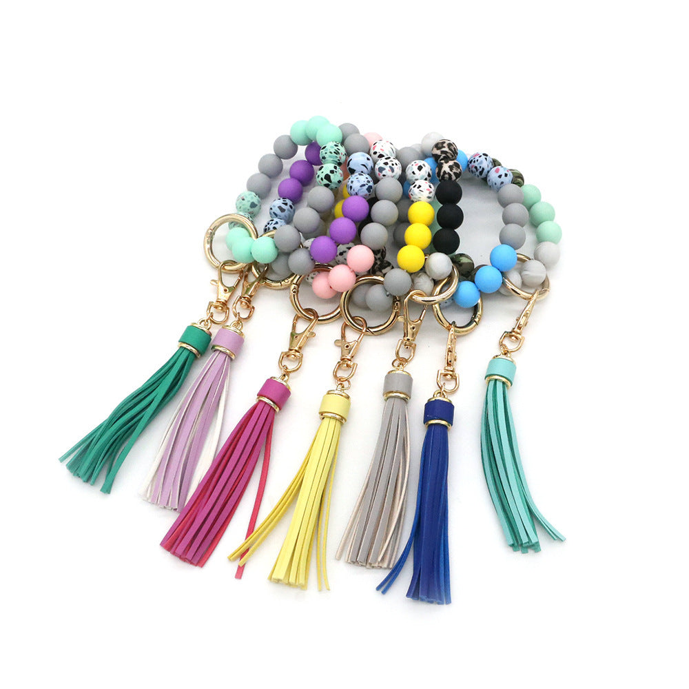 Silicone Beads Bracelet Keychain