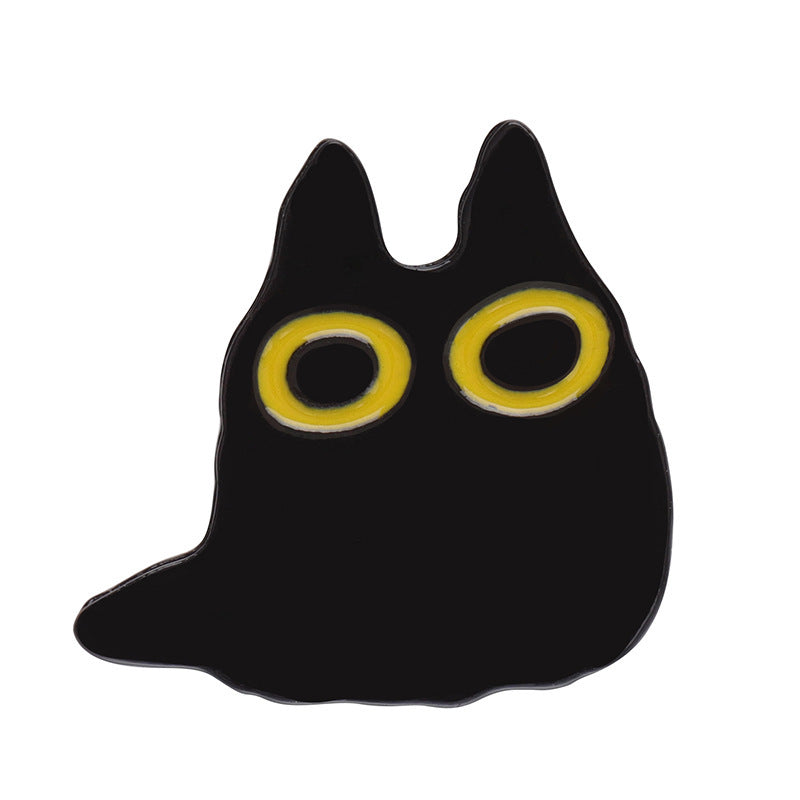 Cartoon Black Cat Pin