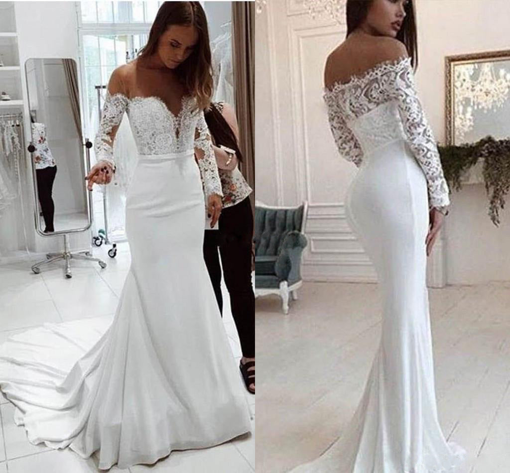 Long Sleeve Mopping Wedding Dress