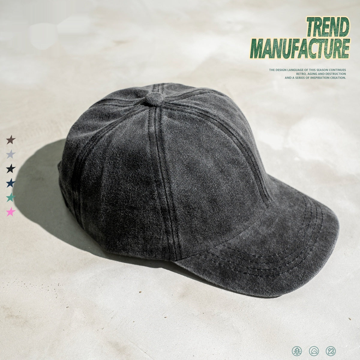 Children's Street Clothing Ins Washed And Worn Children's Peaked Cap