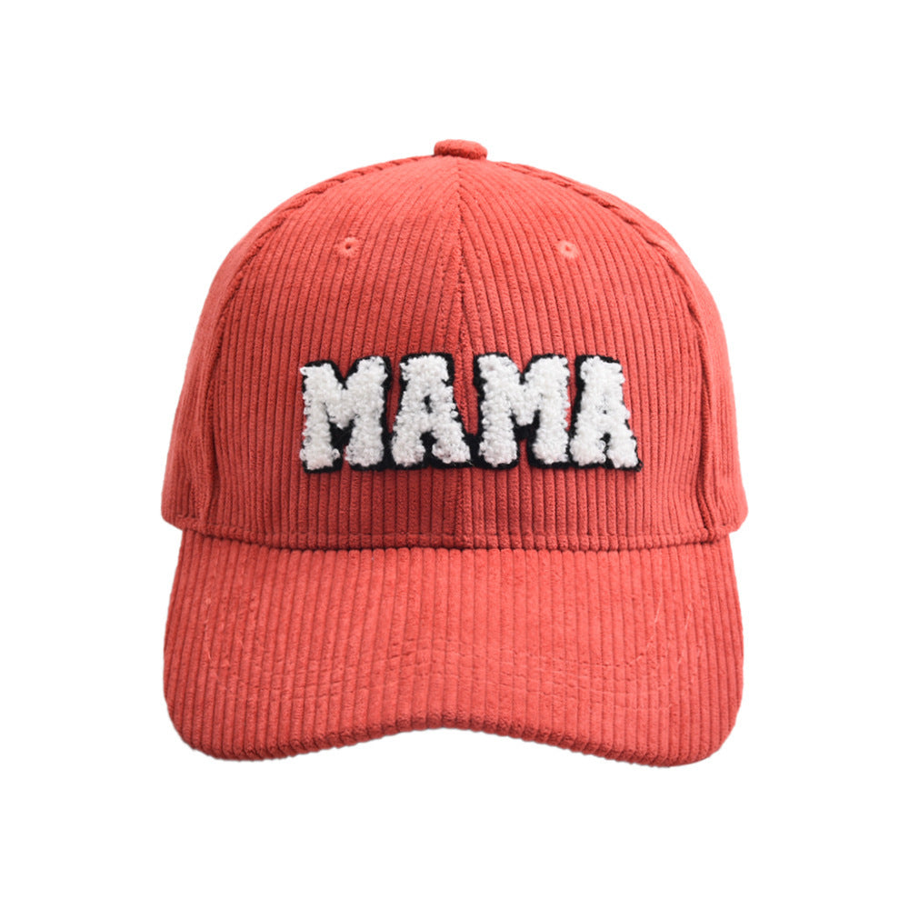 MAMA Parent-child Embroidered Corduroy Baseball Cap