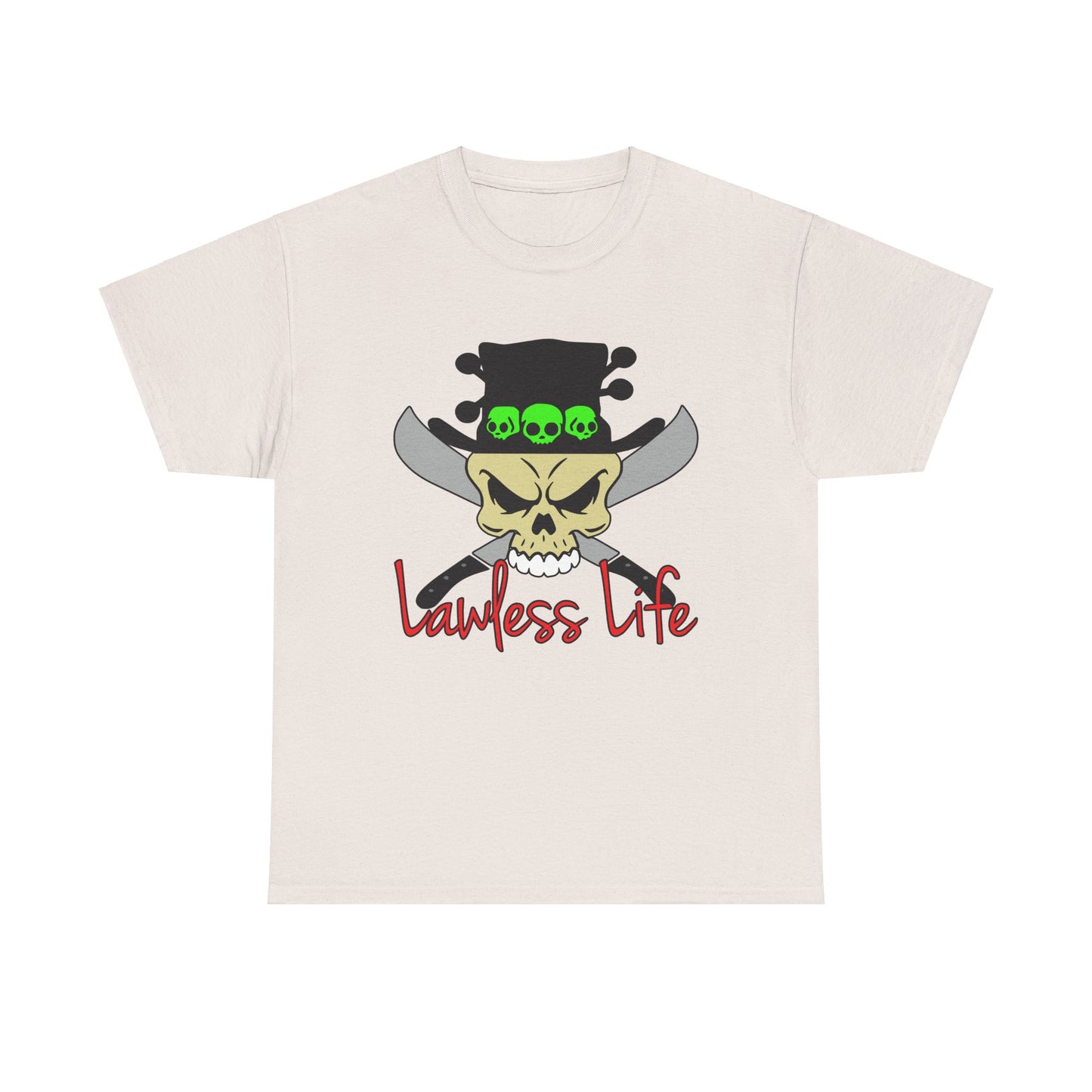 Lawless Life VooDoo Skull. Heavy Cotton T-Shirt