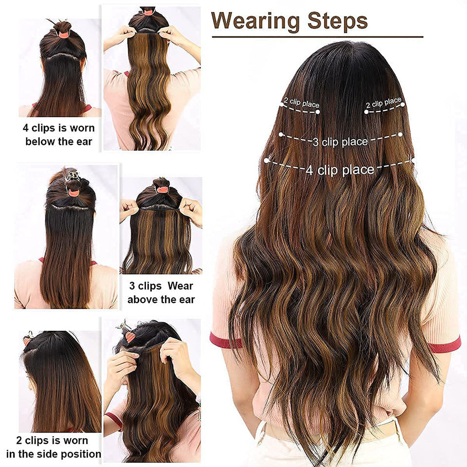 Long Water Ripple Hair Extension 4-piece Set