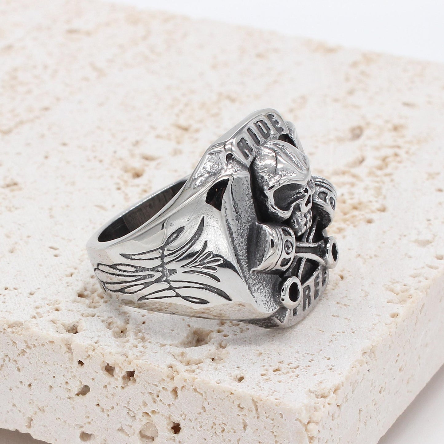 Motorcycle Skull Titanium Steel Ring