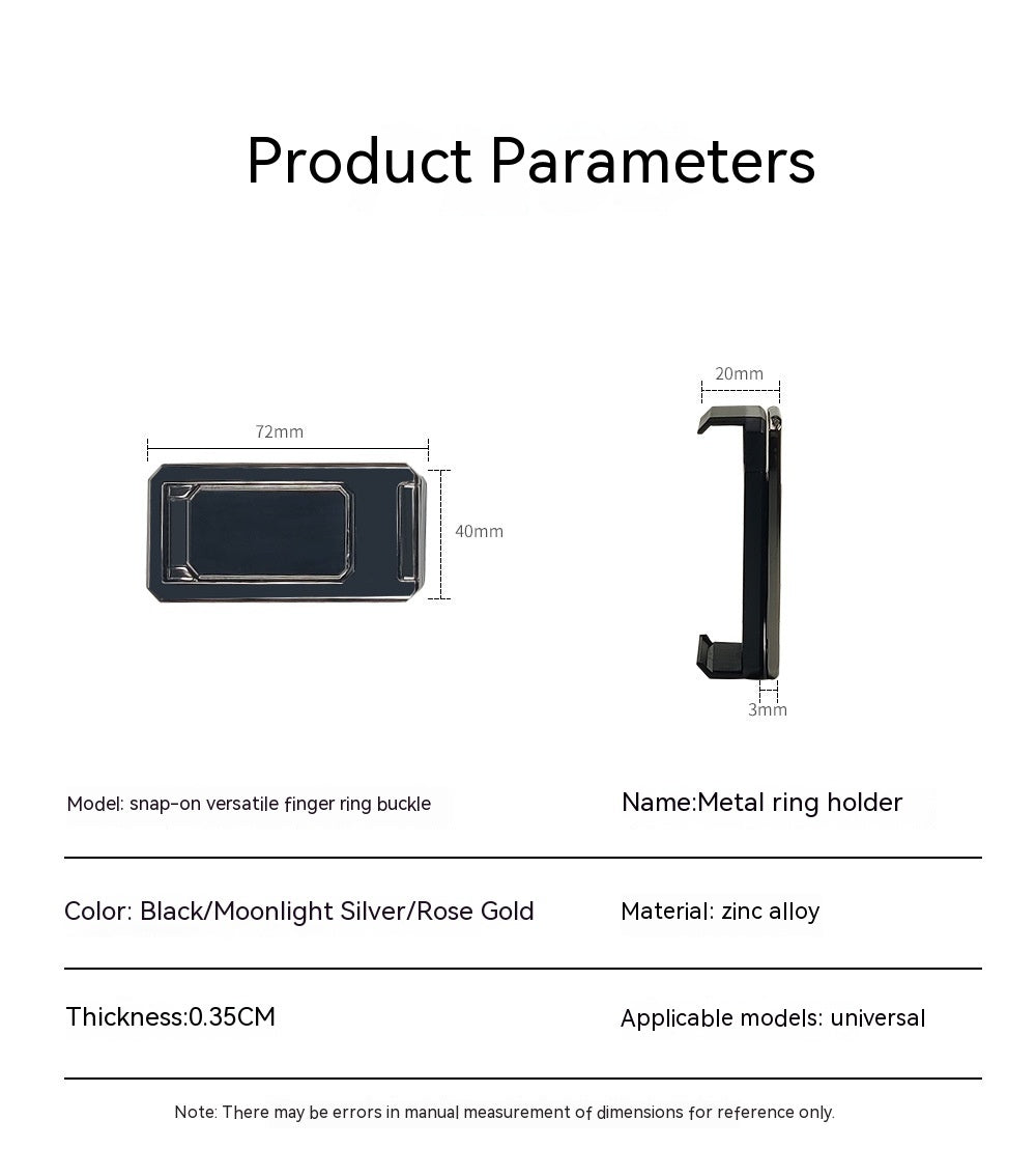 Back Splint Double Ring Square Mobile Phone Bracket