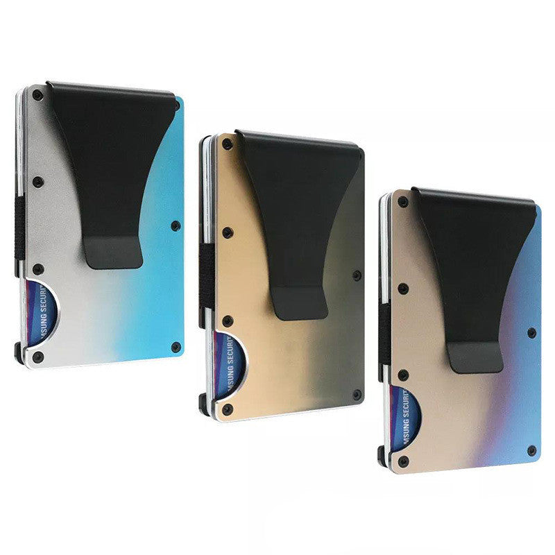 Gradient Color Metal Clamp Ultra-thin Aluminum Alloy wallet