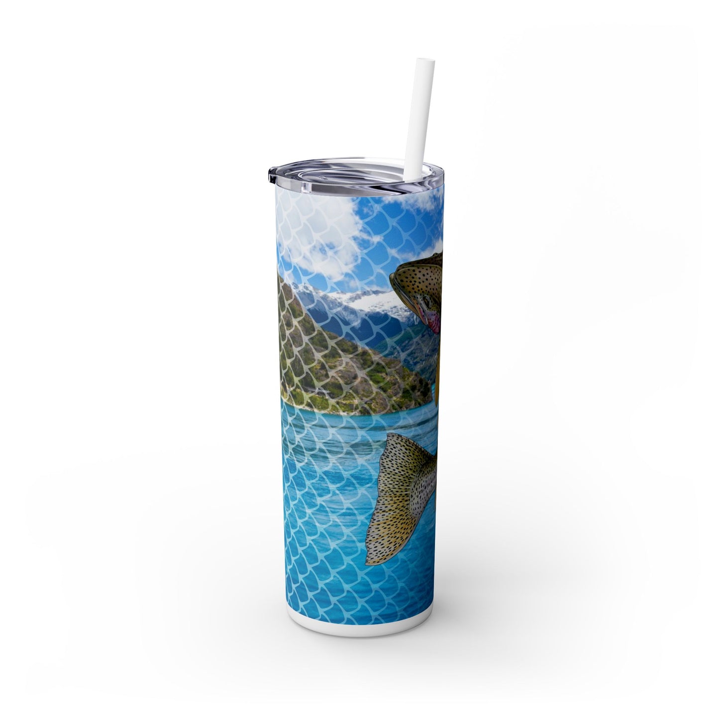 Rainbow Trout. 20oz Skinny Tumbler with Straw