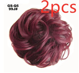 Popular hair bun fluffy natural drawstring fiber hair