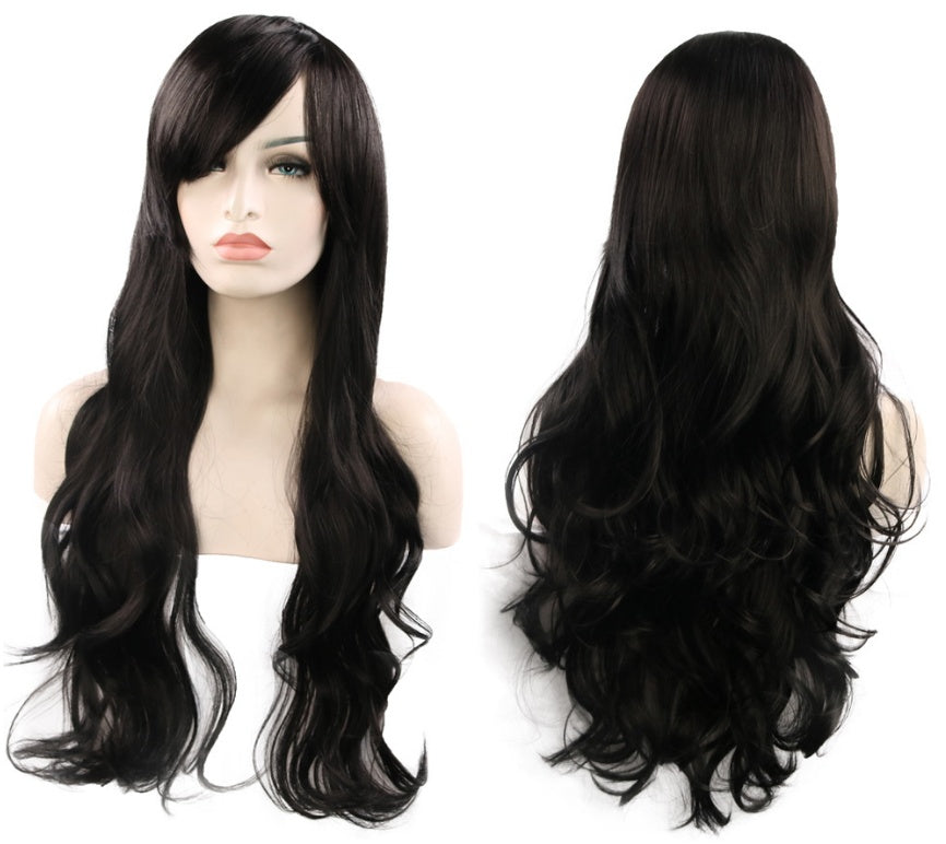 Anime cos wig color 80cm long curly cosplay