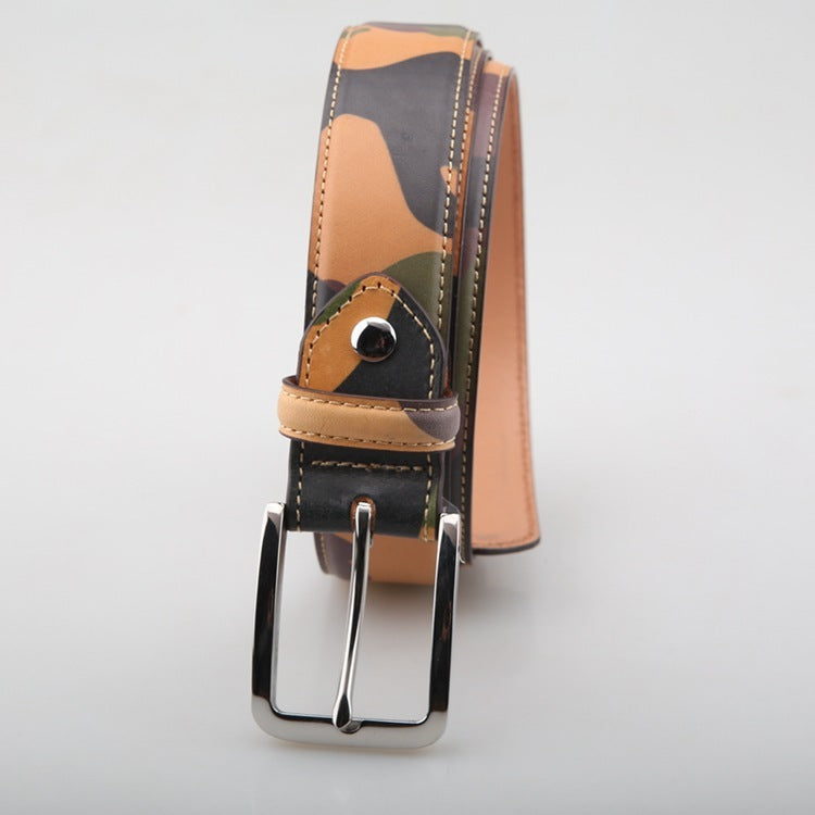 Camouflage Vegetable Tanned Leather Belt