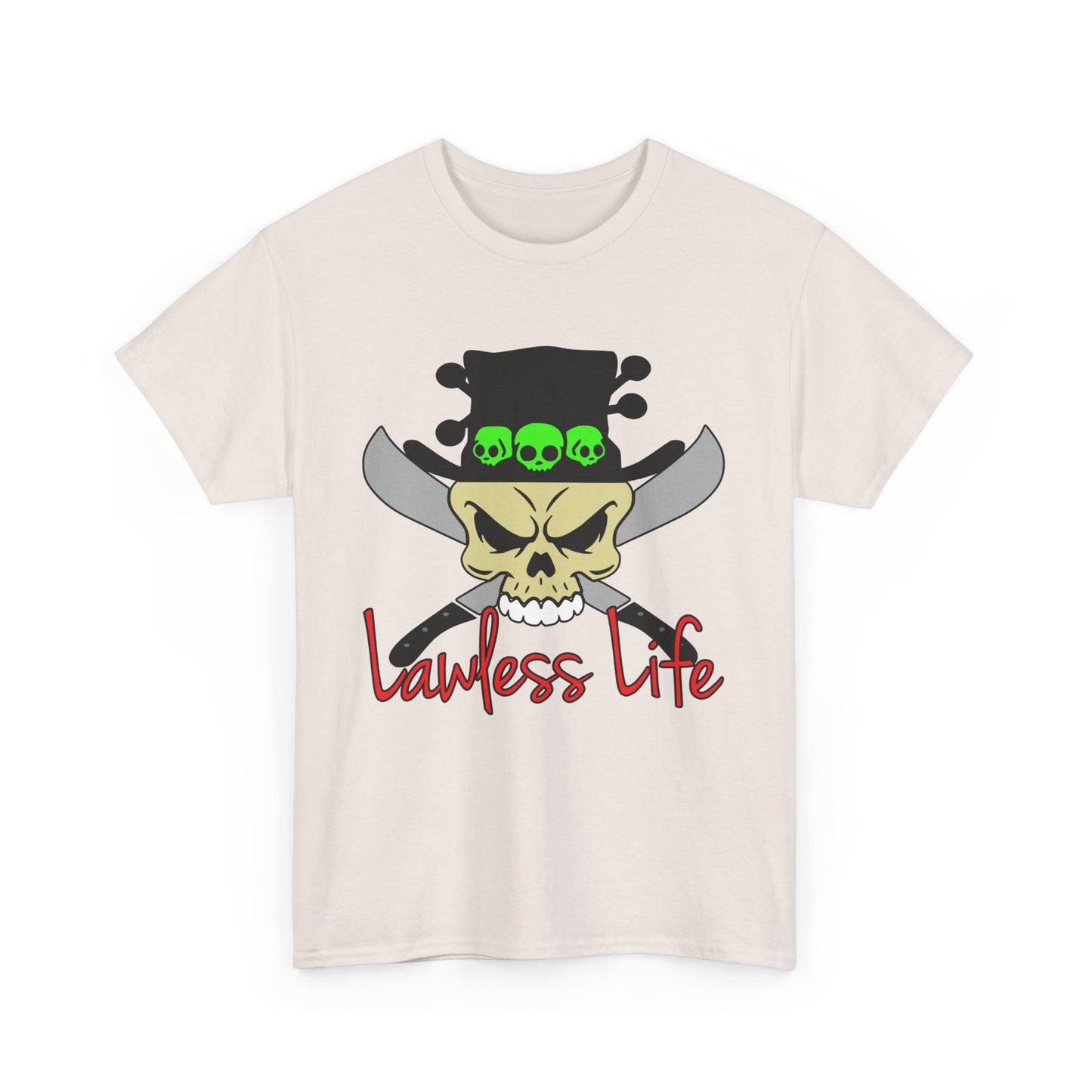 Lawless Life VooDoo Skull. Heavy Cotton T-Shirt