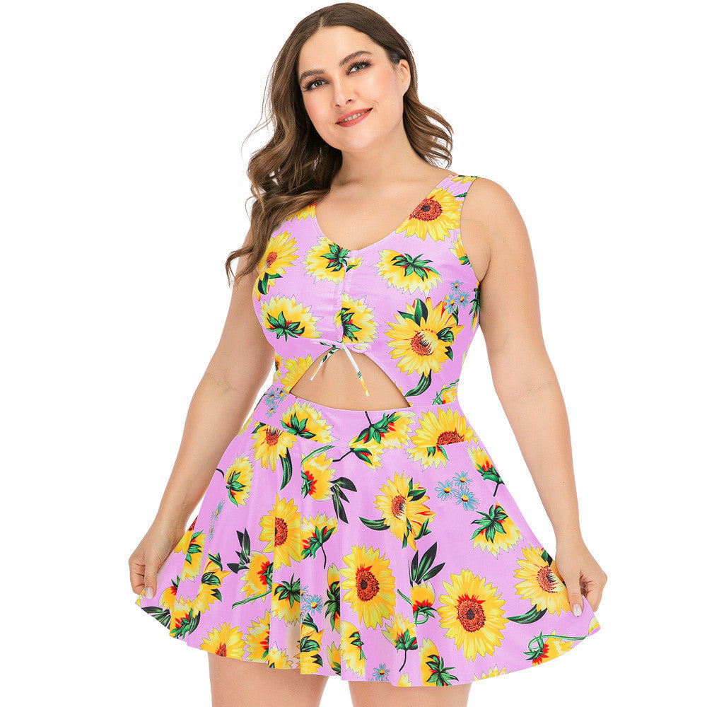 Plus size one-piece swimsuit