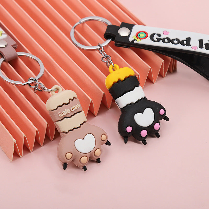 Cartoon Cat Paw Keyring