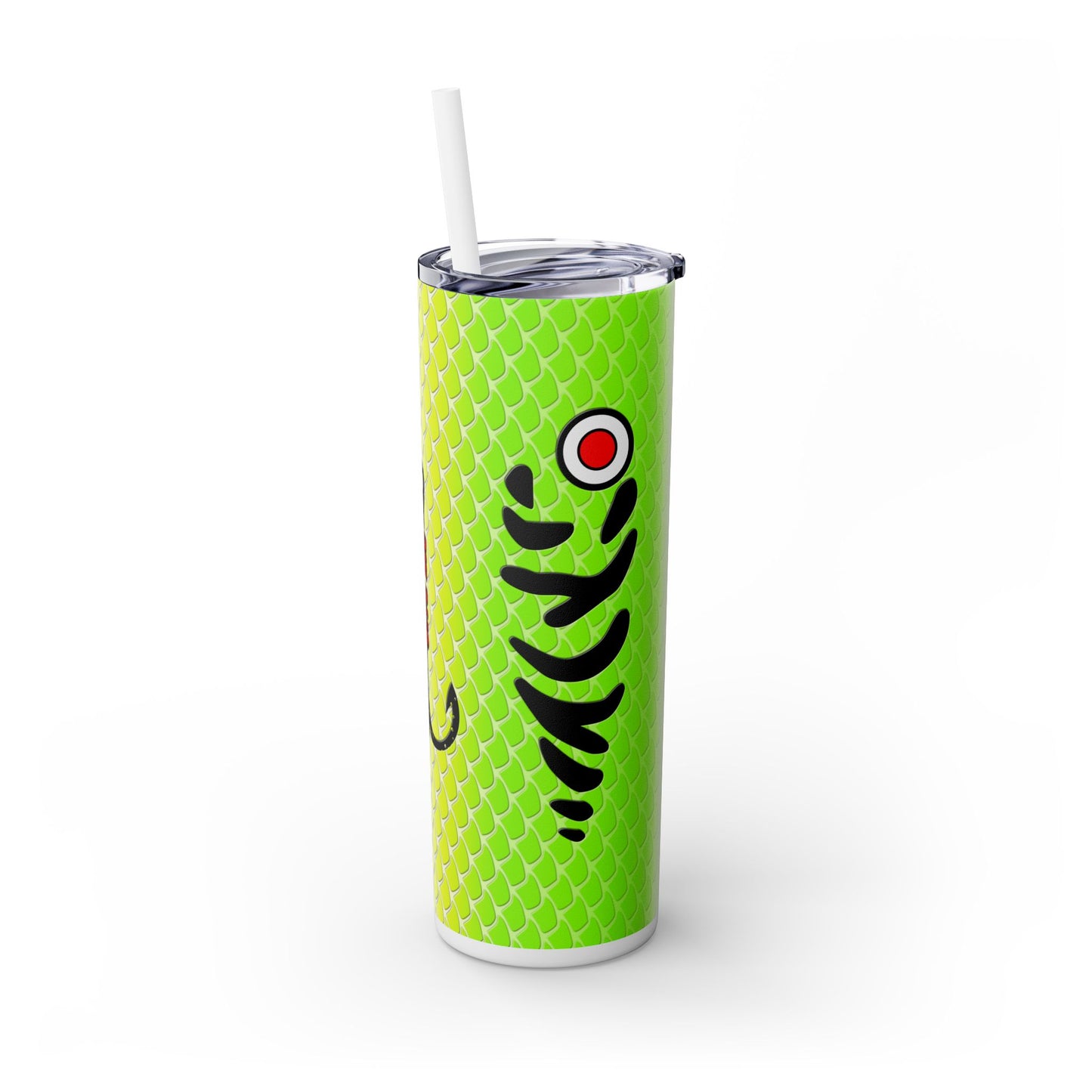 Bite Me Fish Hook. 20oz Skinny Tumbler with Straw