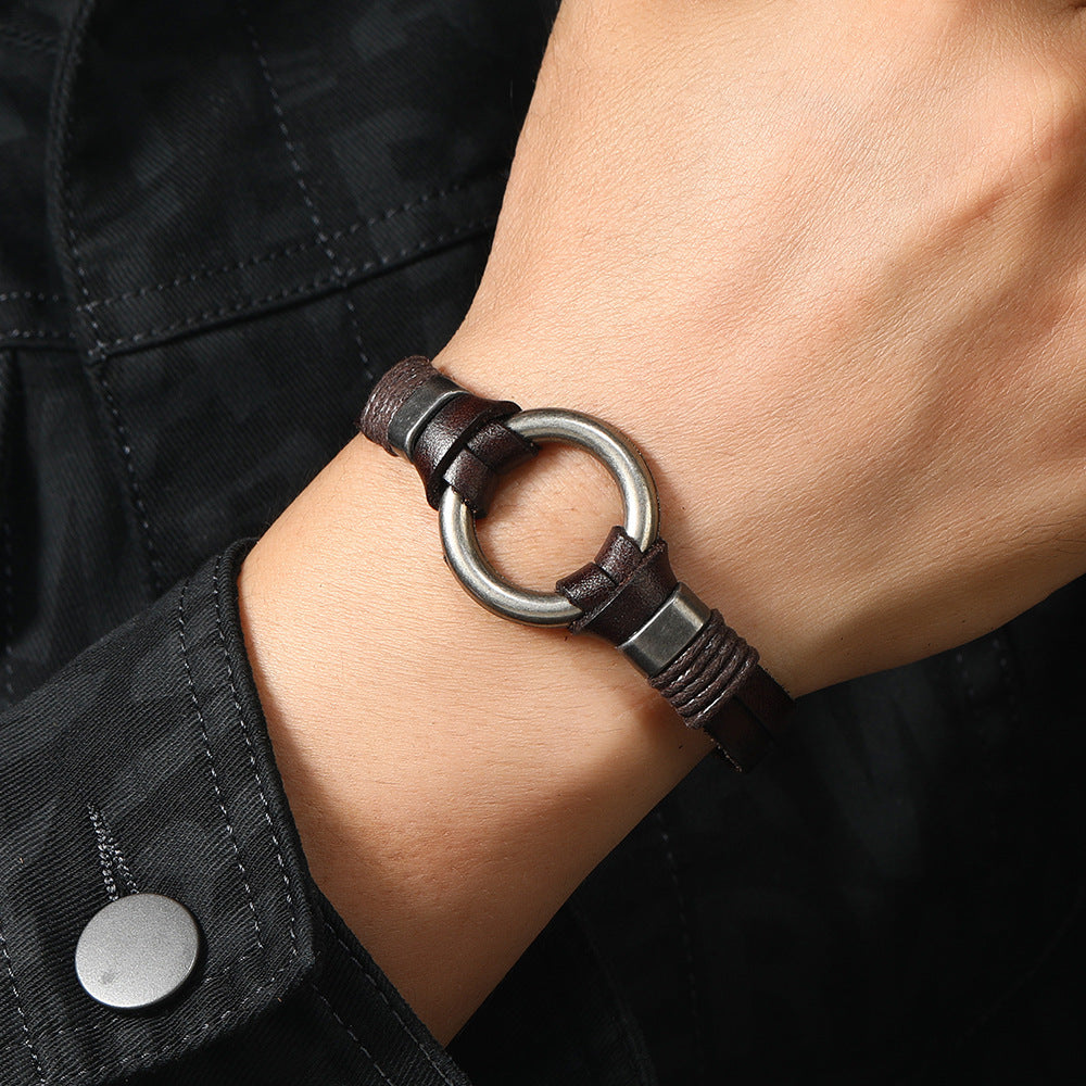 Men's Simple Multi-layer Braided Leather Bracelet