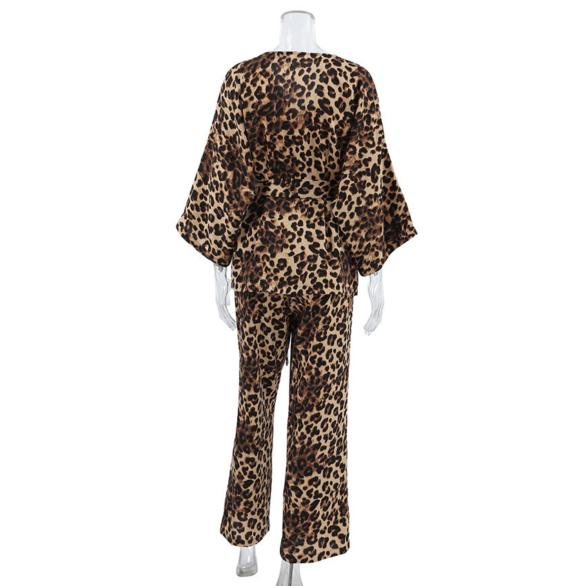 Leopard Print Loose And Breathable Pajama Set