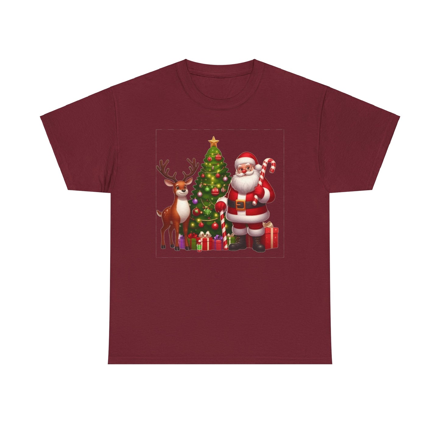 Santa Christmas Tree. Heavy Cotton T-Shirt