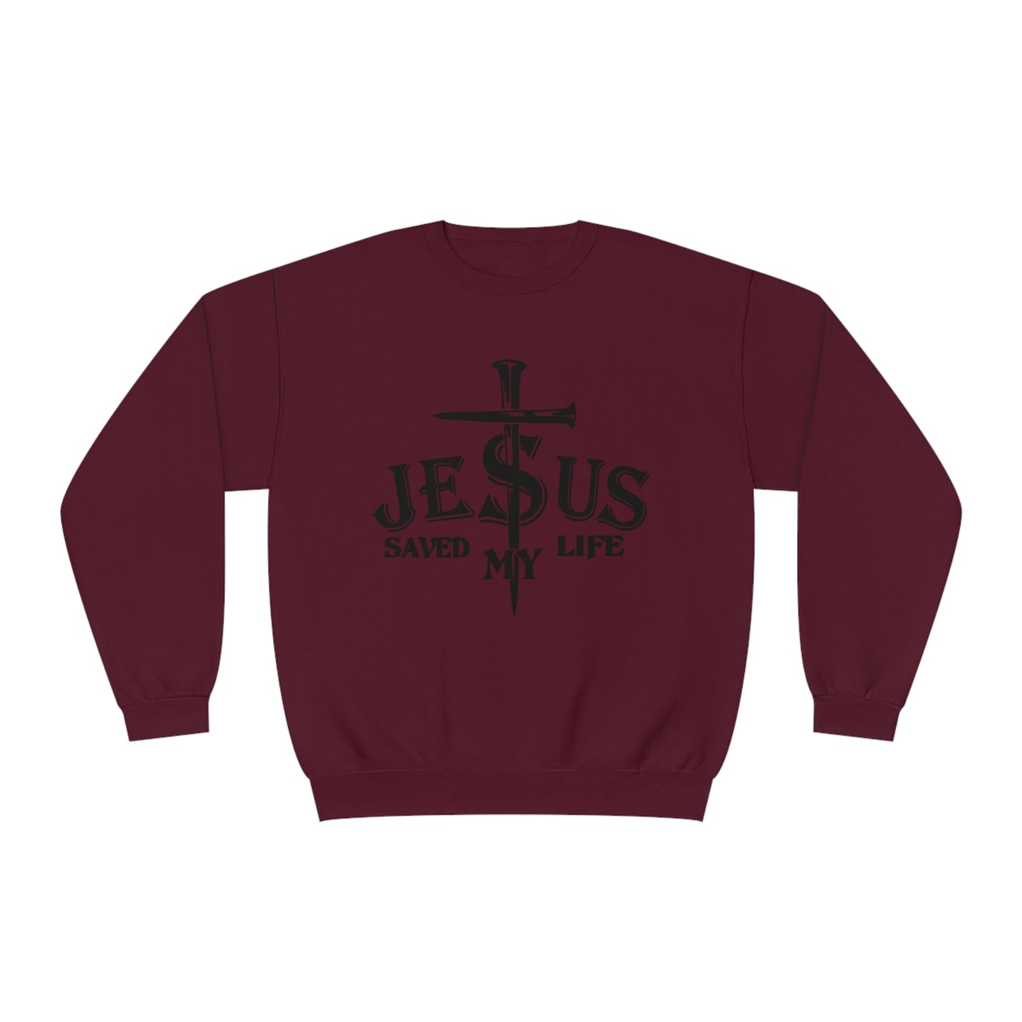 Jesus Saved My Life, Unisex NuBlend® Crewneck Sweatshirt