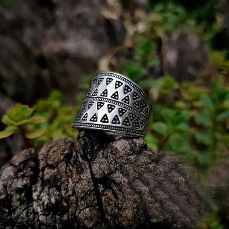 Irregular Rhombus Titanium Steel Ring