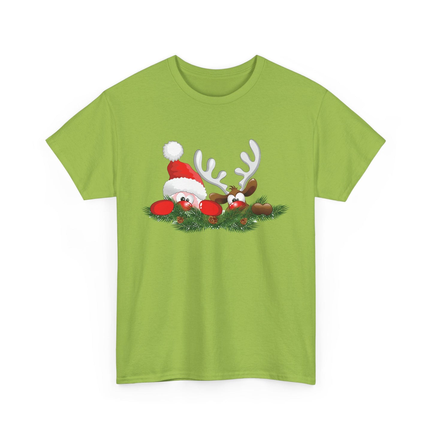 Peeking Santa. Heavy Cotton T-Shirt