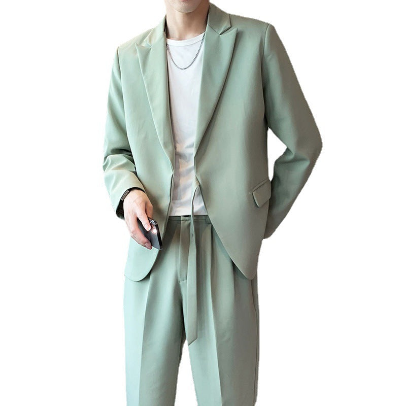 Men's Slim Fit Suit Jacket and Suit Pants Casual Fashion Set