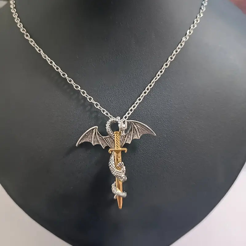 Winged Dragon Sword Necklace.